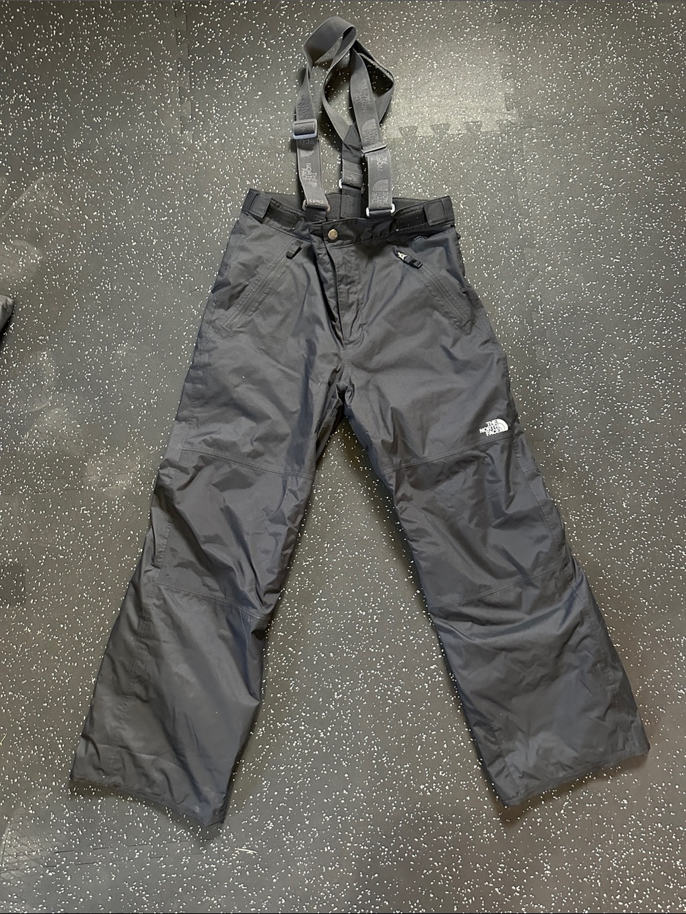 The North Face Kids Black Insulated Ski Pants with Removable Suspenders